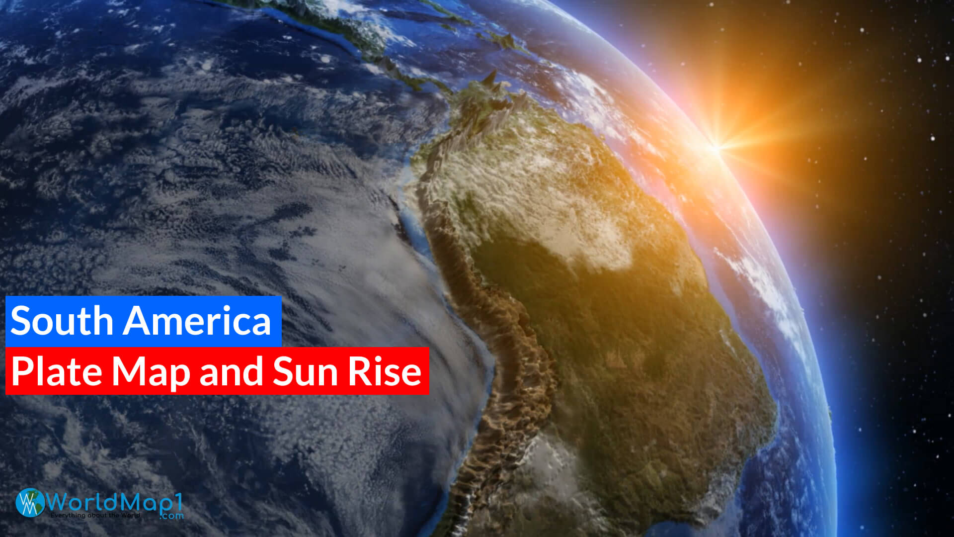 South America Plate Map and Sun Rise